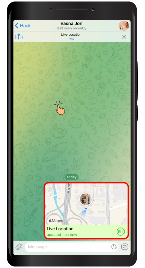 ارسال لوکیشن به صورت لایو در تلگرام