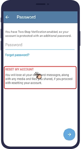 مراحل بازیابی رمز عبور در صورت فراموشی رمز دو مرحله ای تلگرام