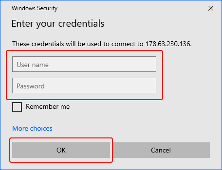 Desktop Connection in Windows