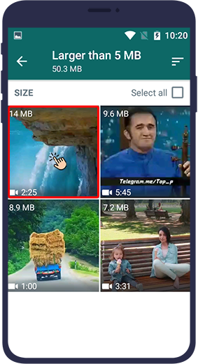 مدیریت حجم اشغال شده گوشی توسط واتساپ