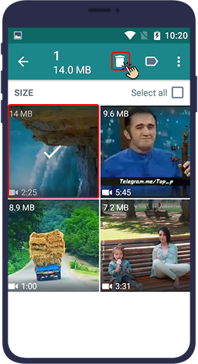 مدیریت حجم اشغال شده گوشی توسط واتساپ